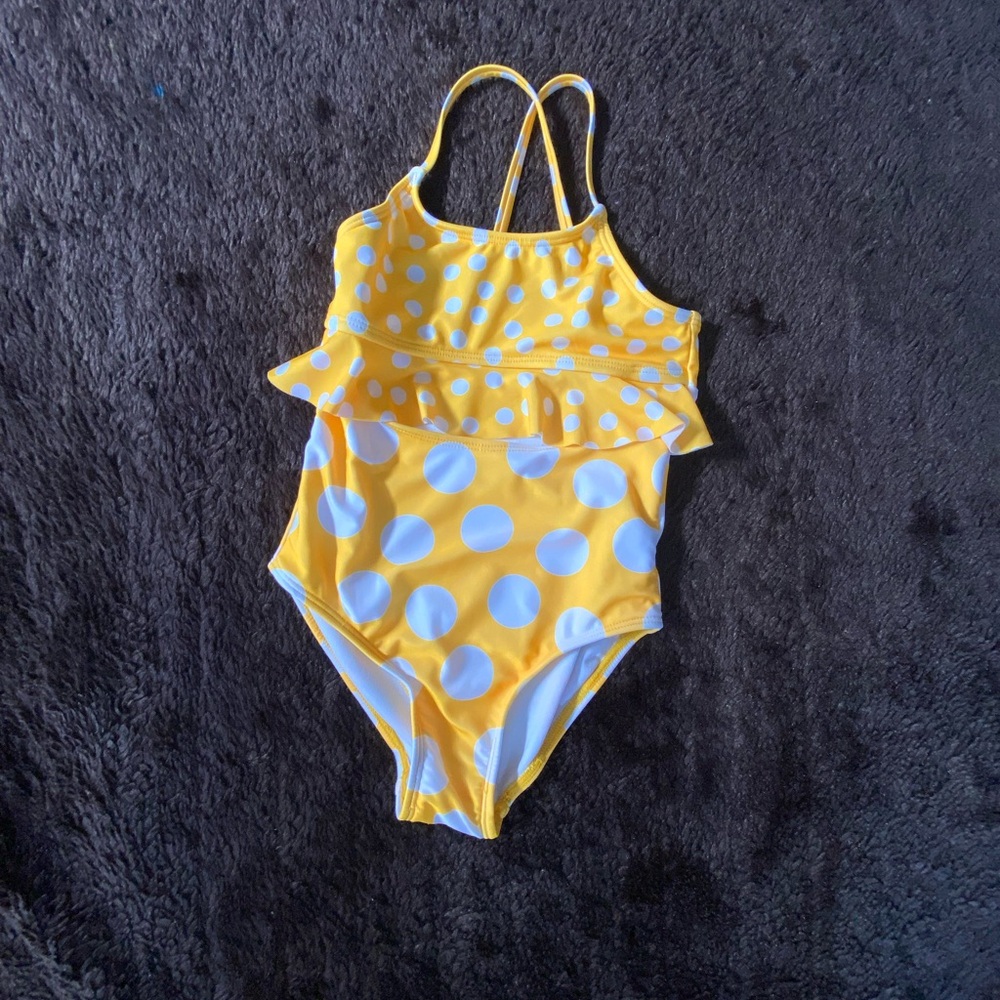 Cat & Jack Yellow and Pink One Piece Swimsuit - Picture 3 of 5